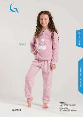 MÄDCHENPYJAMAS M/L V30055 Tellini S.R.L. Großhandelskleidung